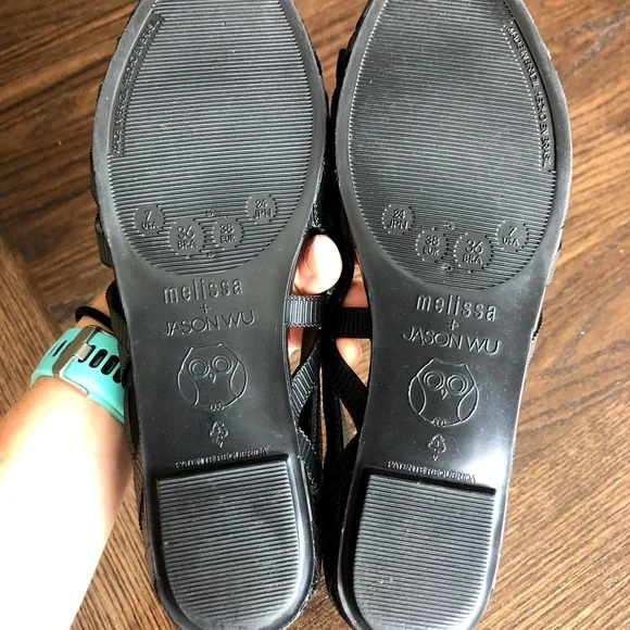 Mini Melissa + Jason Wu Black Ballet Flats - Picture 3 of 3